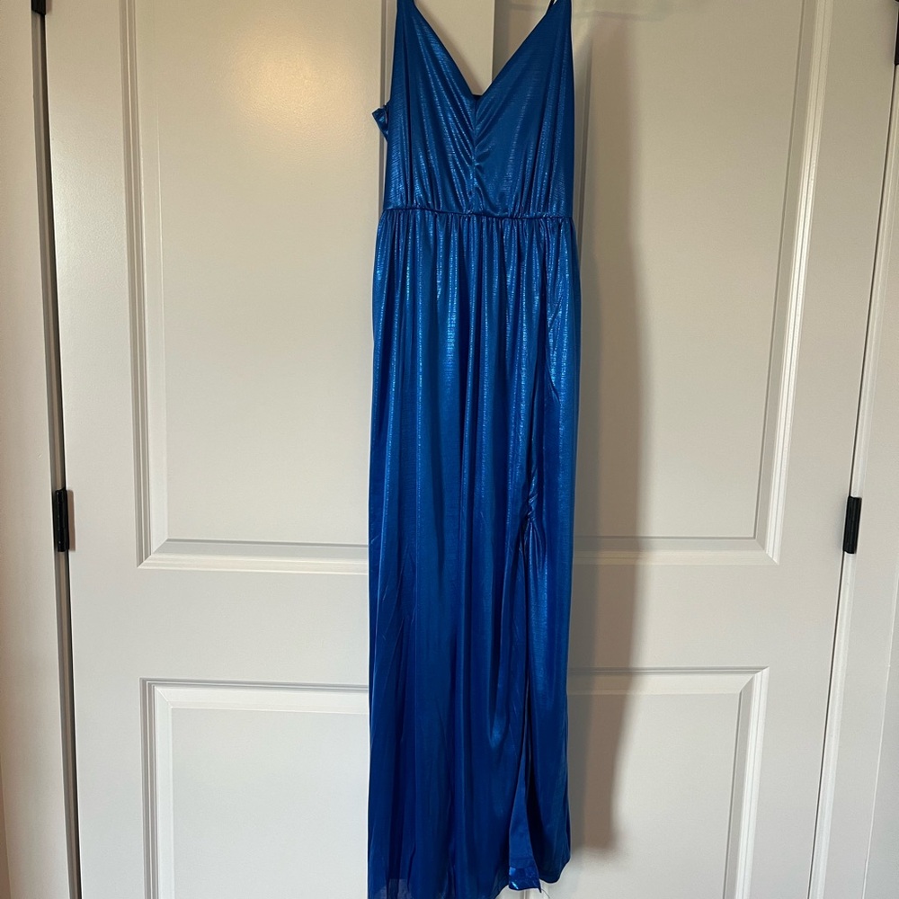 SHEIN Royal Blue Satin Dress